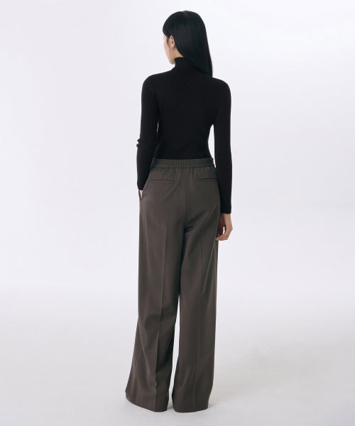 MUSINSA STANDARD WOMAN MUSINSA STANDARD WOMAN Slacks Two-Tuck Wide Banding [Van Dyke Brown]