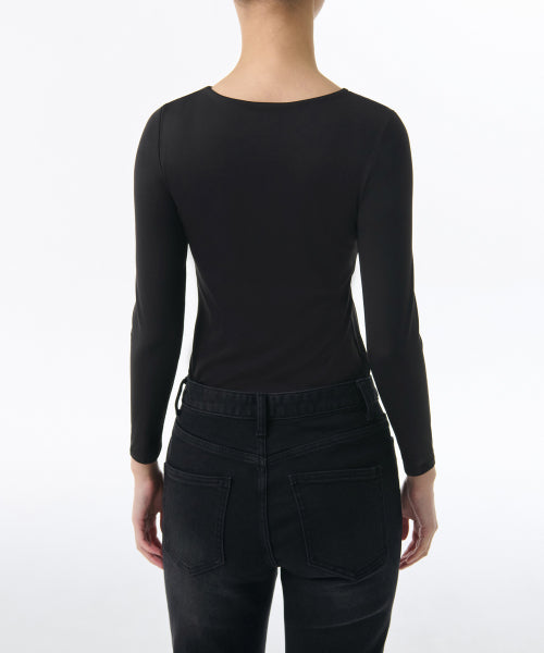 MUSINSA STANDARD WOMAN MUSINSA STANDARD WOMAN Crew Neck Bra T-Shirt Black
