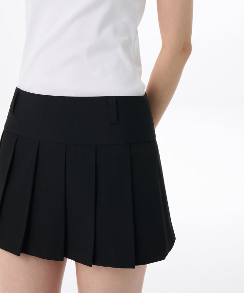 MUSINSA STANDARD WOMAN MUSINSA STANDARD WOMAN Women's Low Rise Pleated Mini Skirt [Black]