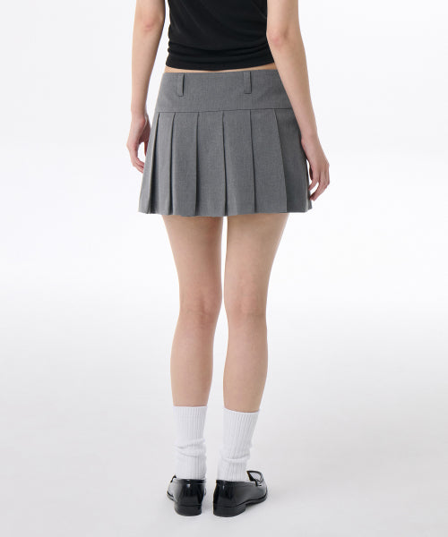 MUSINSA STANDARD WOMAN MUSINSA STANDARD WOMAN Women's Low Rise Pleated Mini Scotts [Melange Gray]