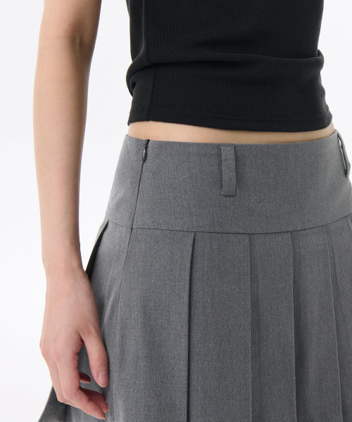 MUSINSA STANDARD WOMAN MUSINSA STANDARD WOMAN Women's Low Rise Pleated Mini Scotts [Melange Gray]