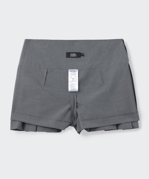MUSINSA STANDARD WOMAN MUSINSA STANDARD WOMAN Women's Low Rise Pleated Mini Scotts [Melange Gray]