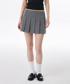 MUSINSA STANDARD WOMAN MUSINSA STANDARD WOMAN Women's Low Rise Pleated Mini Scotts [Melange Gray]