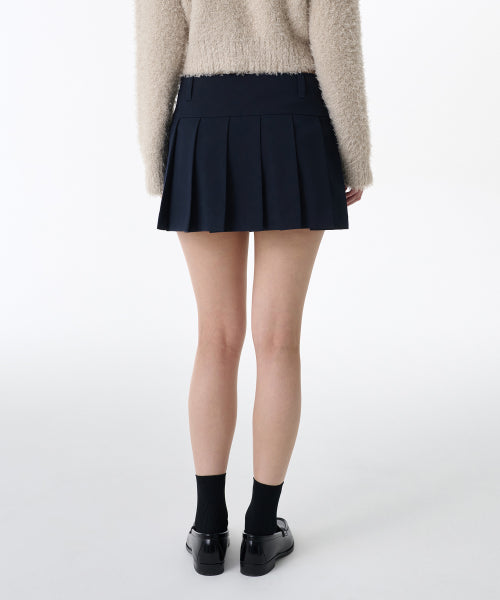 MUSINSA STANDARD WOMAN MUSINSA STANDARD WOMAN Women's Low Rise Pleated Mini Skirt [Navy]