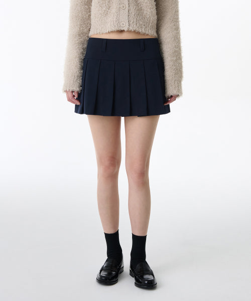 MUSINSA STANDARD WOMAN MUSINSA STANDARD WOMAN Women's Low Rise Pleated Mini Skirt [Navy]