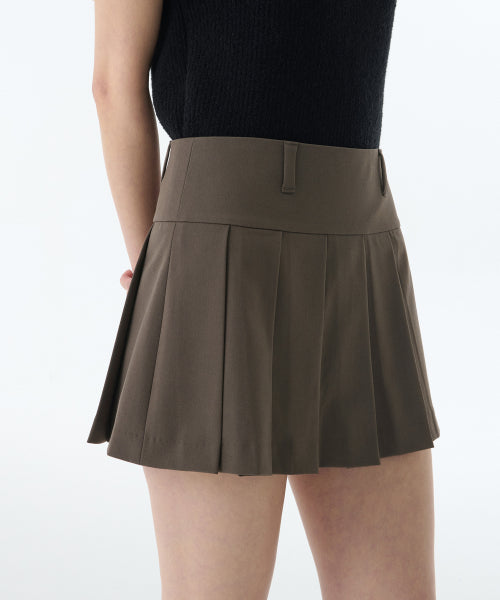 MUSINSA STANDARD WOMAN MUSINSA STANDARD WOMAN Women's Low Rise Pleated Mini Skirt [Khaki Brown]