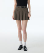 MUSINSA STANDARD WOMAN MUSINSA STANDARD WOMAN Women's Low Rise Pleated Mini Skirt [Khaki Brown]