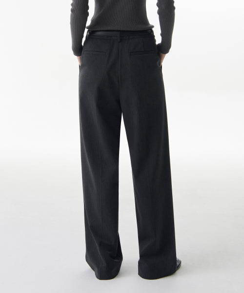 MUSINSA STANDARD WOMAN MUSINSA STANDARD WOMAN Slacks Low Waist Charcoal Gray