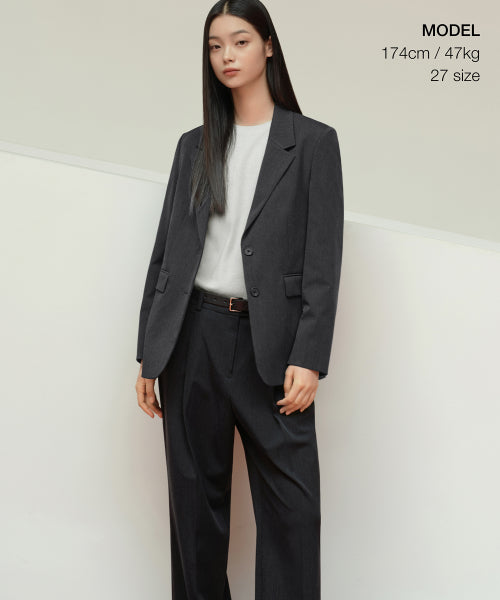 MUSINSA STANDARD WOMAN MUSINSA STANDARD WOMAN Slacks Low Waist Charcoal Gray
