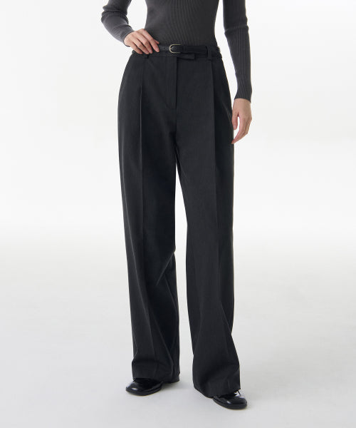 MUSINSA STANDARD WOMAN MUSINSA STANDARD WOMAN Slacks Low Waist Charcoal Gray