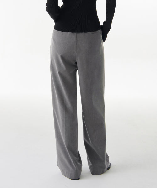 MUSINSA STANDARD WOMAN MUSINSA STANDARD WOMAN Slacks Low Waist Deep Tuck [Melange Gray]