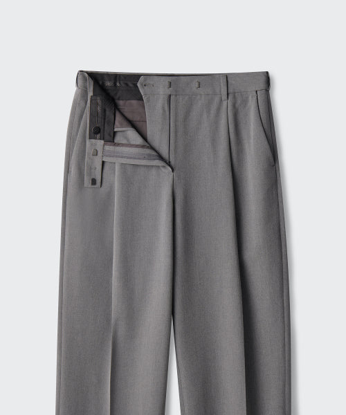 MUSINSA STANDARD WOMAN MUSINSA STANDARD WOMAN Slacks Low Waist Deep Tuck [Melange Gray]