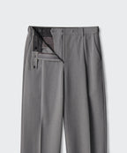 MUSINSA STANDARD WOMAN MUSINSA STANDARD WOMAN Slacks Low Waist Deep Tuck [Melange Gray]