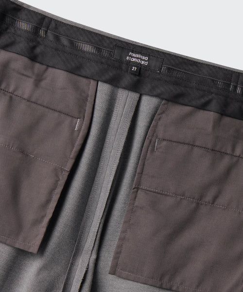 MUSINSA STANDARD WOMAN MUSINSA STANDARD WOMAN Slacks Low Waist Deep Tuck [Melange Gray]