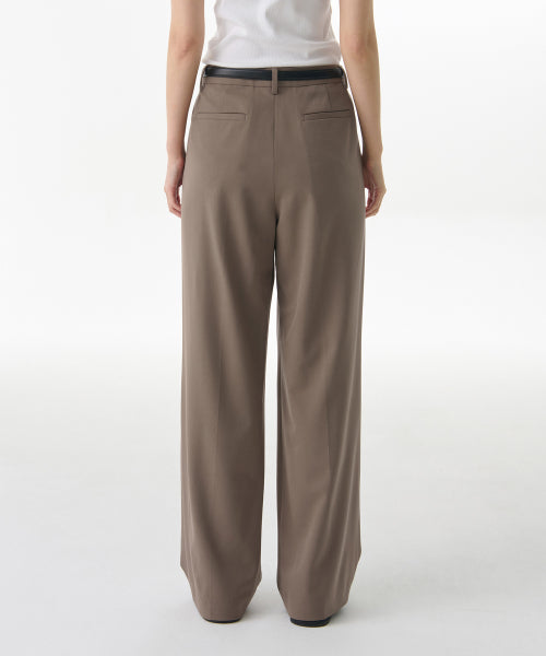 MUSINSA STANDARD WOMAN MUSINSA STANDARD WOMAN Slacks Low Waist Deep Tuck [Dusty Beige]
