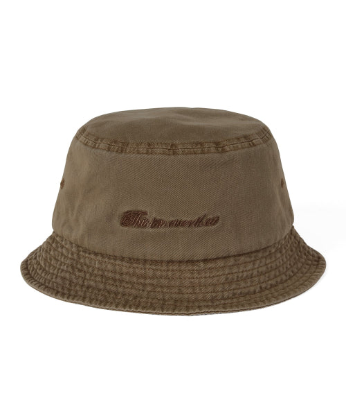 THISISNEVERTHAT THISISNEVERTHAT Overdyed SCT-Logo Bucket Hat Beige