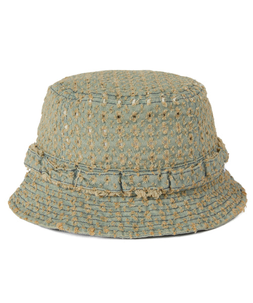 THISISNEVERTHAT THISISNEVERTHAT Damaged Denim Jungle Bucket Hat Washed Blue