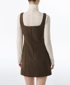 MUSINSA STANDARD WOMAN MUSINSA STANDARD WOMAN Women's Square Neck Tweed Mini Dress [Brown]