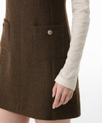 MUSINSA STANDARD WOMAN MUSINSA STANDARD WOMAN Women's Square Neck Tweed Mini Dress [Brown]