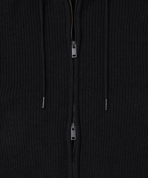 MUSINSA STANDARD WOMAN MUSINSA STANDARD WOMAN Women's Knitwear Hooded Zip-up [Black]