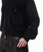 MUSINSA STANDARD WOMAN MUSINSA STANDARD WOMAN Women's Knitwear Hooded Zip-up [Black]
