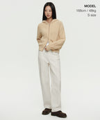 MUSINSA STANDARD WOMAN MUSINSA STANDARD WOMAN Women's Knitwear Zip-Up [Cream Beige]