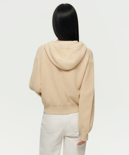 MUSINSA STANDARD WOMAN MUSINSA STANDARD WOMAN Women's Knitwear Zip-Up [Cream Beige]