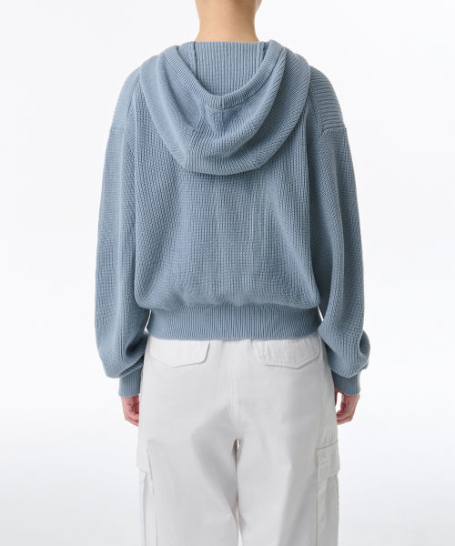 MUSINSA STANDARD WOMAN MUSINSA STANDARD WOMAN Knitwear Hooded Zip-Up (Sky Blue)