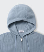 MUSINSA STANDARD WOMAN MUSINSA STANDARD WOMAN Knitwear Hooded Zip-Up (Sky Blue)