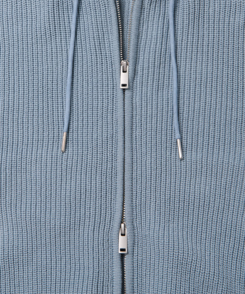 MUSINSA STANDARD WOMAN MUSINSA STANDARD WOMAN Knitwear Hooded Zip-Up (Sky Blue)