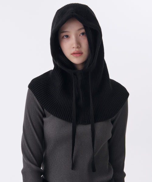MUSINSA STANDARD WOMAN MUSINSA STANDARD WOMAN Women's Oversized String Knit Balaclava [Black]
