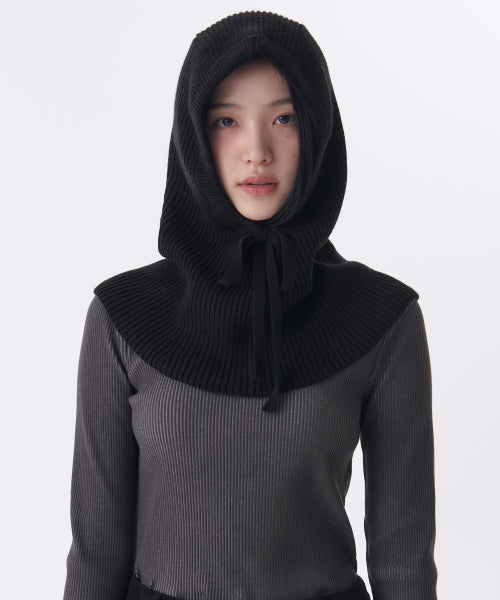 MUSINSA STANDARD WOMAN MUSINSA STANDARD WOMAN Women's Oversized String Knit Balaclava [Black]