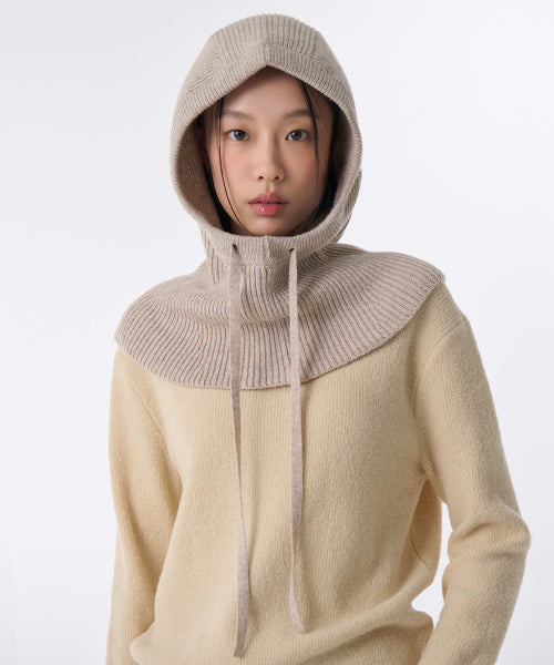 MUSINSA STANDARD WOMAN MUSINSA STANDARD WOMAN Women's oversized string knit balaclava (oatmeal)