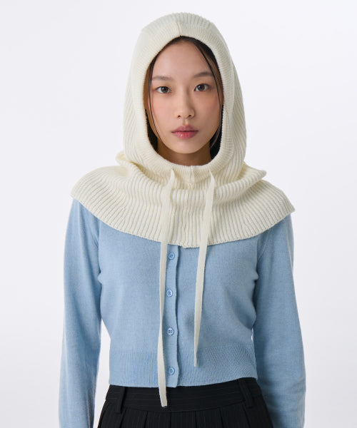MUSINSA STANDARD WOMAN MUSINSA STANDARD WOMAN Women's oversized string knit balaclava (cream)