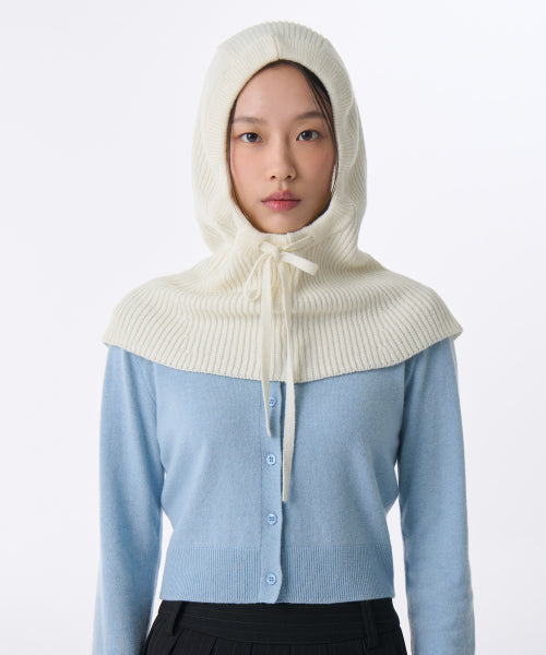 MUSINSA STANDARD WOMAN MUSINSA STANDARD WOMAN Women's oversized string knit balaclava (cream)