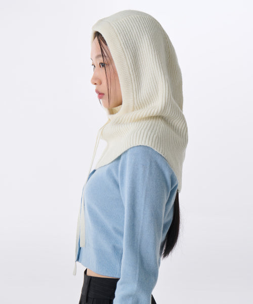 MUSINSA STANDARD WOMAN MUSINSA STANDARD WOMAN Women's oversized string knit balaclava (cream)