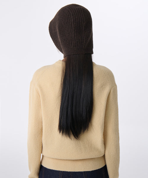 MUSINSA STANDARD WOMAN MUSINSA STANDARD WOMAN Women's Knit Tie Bonnet Dark Brown