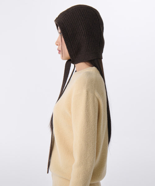 MUSINSA STANDARD WOMAN MUSINSA STANDARD WOMAN Women's Knit Tie Bonnet Dark Brown