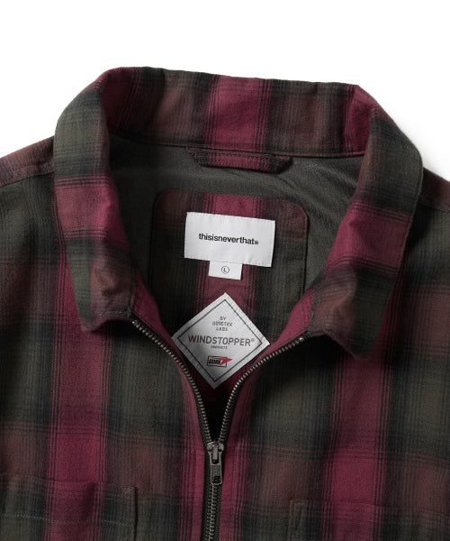 THISISNEVERTHAT THISISNEVERTHAT GORE-TEX WINDSTOPPER Shaggy Check Shirt Red