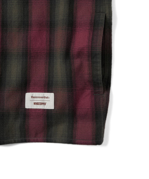 THISISNEVERTHAT THISISNEVERTHAT GORE-TEX WINDSTOPPER Shaggy Check Shirt Red