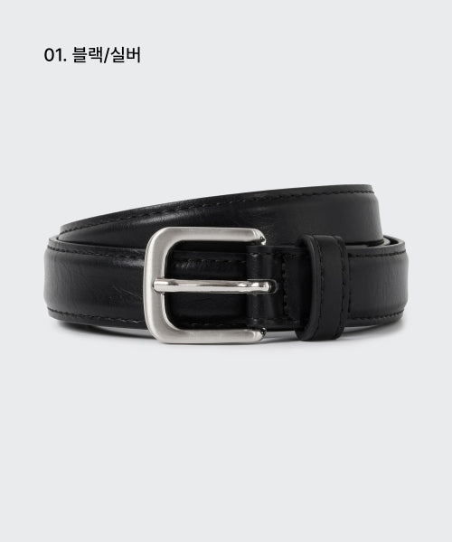 MUSINSA STANDARD WOMAN MUSINSA STANDARD WOMAN Women's Rounded Square Synthetic Leather Slim Belt 20mm