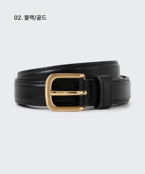 MUSINSA STANDARD WOMAN MUSINSA STANDARD WOMAN Women's Rounded Square Synthetic Leather Slim Belt 20mm
