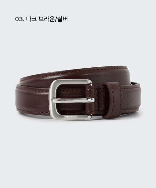MUSINSA STANDARD WOMAN MUSINSA STANDARD WOMAN Women's Rounded Square Synthetic Leather Slim Belt 20mm
