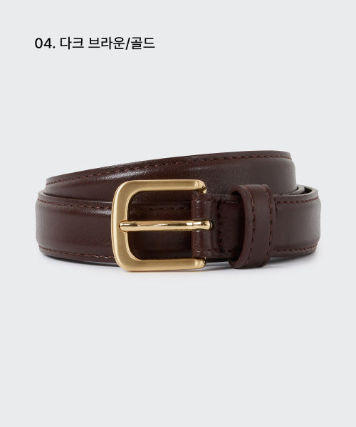 MUSINSA STANDARD WOMAN MUSINSA STANDARD WOMAN Women's Rounded Square Synthetic Leather Slim Belt 20mm