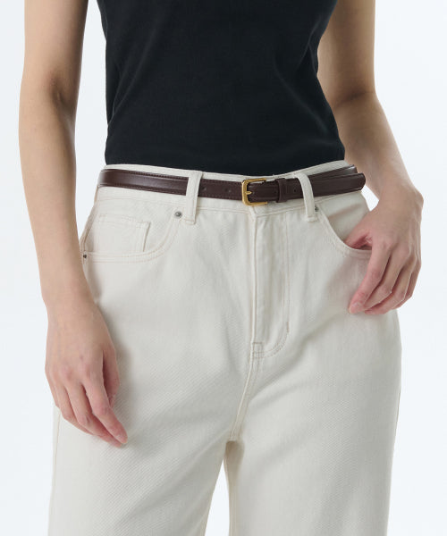 MUSINSA STANDARD WOMAN MUSINSA STANDARD WOMAN Women's Rounded Square Synthetic Leather Slim Belt 20mm