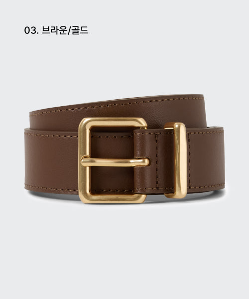 MUSINSA STANDARD WOMAN MUSINSA STANDARD WOMAN Women's Rounded Square Leather Belt 30mm