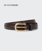 MUSINSA STANDARD WOMAN MUSINSA STANDARD WOMAN Women's Rounded Croco Pattern Leather Thin Belt_15mm