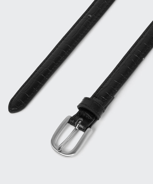 MUSINSA STANDARD WOMAN MUSINSA STANDARD WOMAN Women's Rounded Croco Pattern Leather Thin Belt_15mm