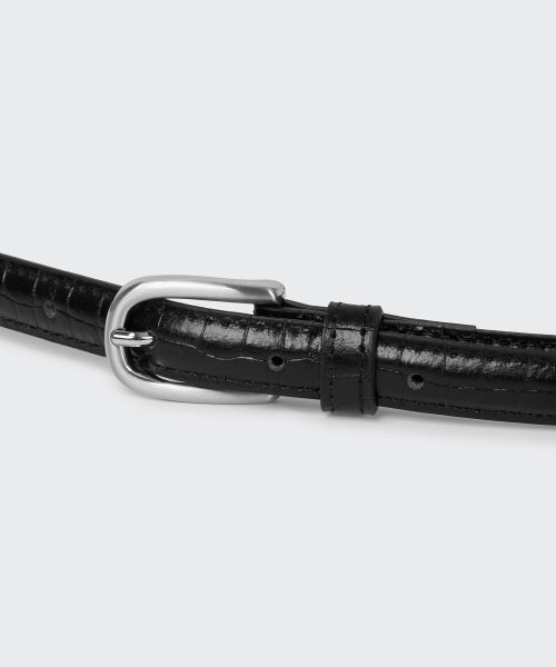 MUSINSA STANDARD WOMAN MUSINSA STANDARD WOMAN Women's Rounded Croco Pattern Leather Thin Belt_15mm