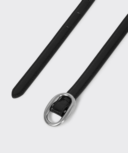 MUSINSA STANDARD WOMAN MUSINSA STANDARD WOMAN Women's oval crack leather thin belt 15mm